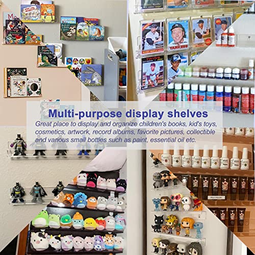 FEMELI 24 Inch Nail Polish Wall Rack: 6 Shelves Clear Acrylic Nail Polish Holder Organizer for 130-180 Bottles (24 Inch, Clear)