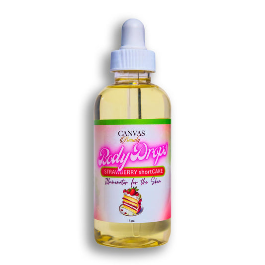 Canvas Beauty Body Drops, Strawberry Short Cake - With Coconut Oil, Jojoba Oil & Vitamin E