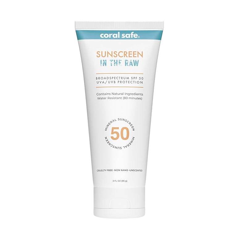Coral Safe Reef Safe SPF 50 Mineral Sunscreen Lotion 3 Oz