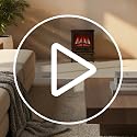 Techni Home 1500W Electric Fireplace Heater with Realistic Flame Effect