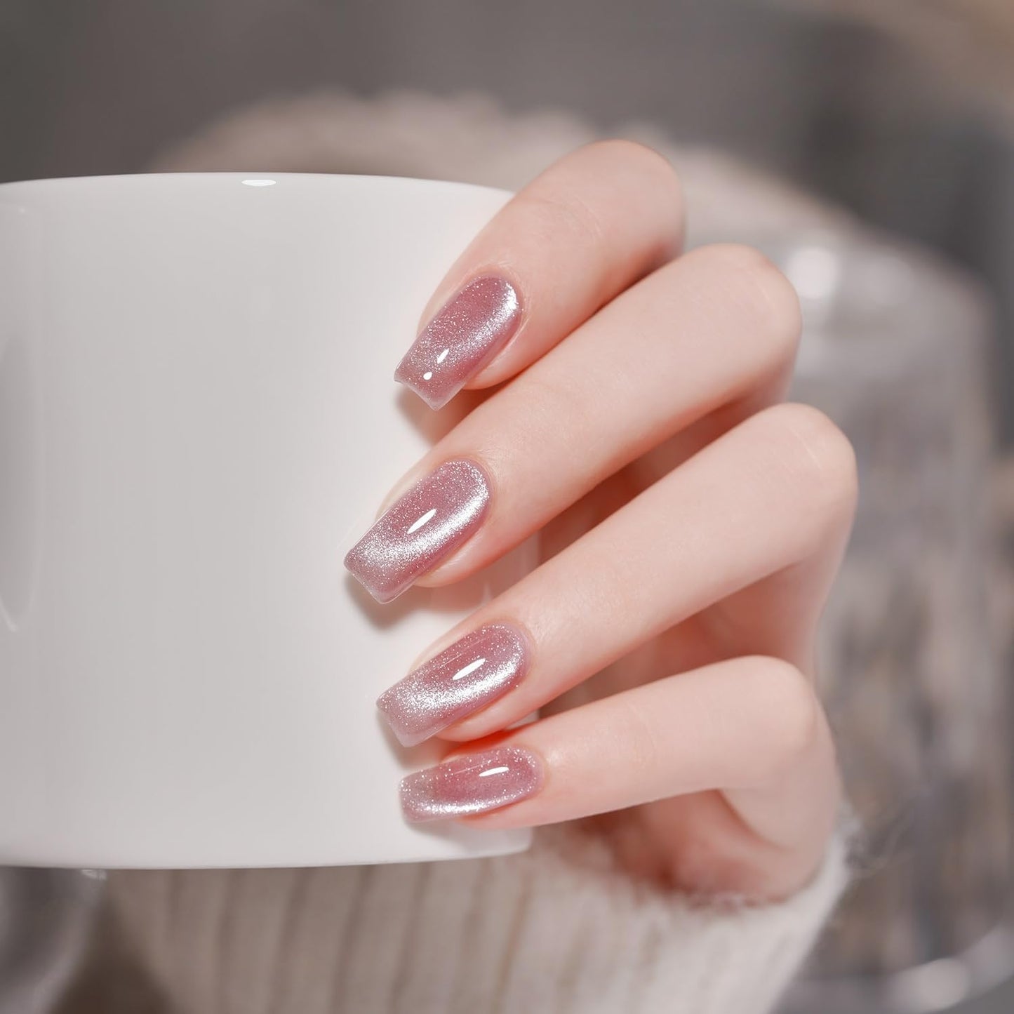 SAGEBIO Elf Cat Eye Gel Polish - 2025 Trendy Flashing Sand Moonlight Cat Eye Gel, 15ml Long-lasting Up to 4 Weeks, Popular Nail Polish Color, 12