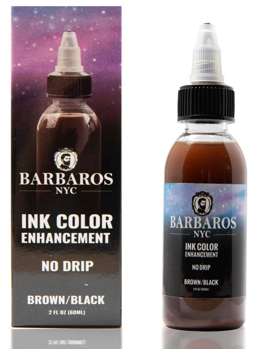 Enhancement Color Ink | Hair Enhancer For Hair & Beard Lineup | Water Resistant Hairline Filler Spray | Barber Beard Liner For Thicker & Fuller Hairstyling (Brown/Black, 2 oz)