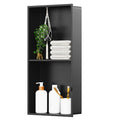 Matte Black 24X12 Stainless Steel Shower Niche - 2-Tier Wall Shelf (Matte Black 12W X 24H) - No Tile