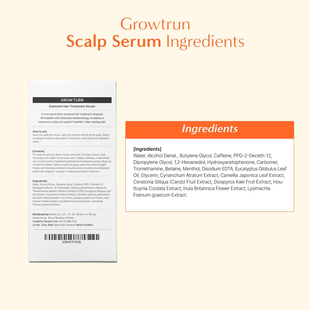 Growturn Hair serum with Built in Brush for Hair Growth & Thickening | Treatment for Thinning Hair, Hair Loss | Low Irritation, Fragrance-Free, Sulfate & Paraben-Free, 3.38 fl. oz. (Pack of 1)