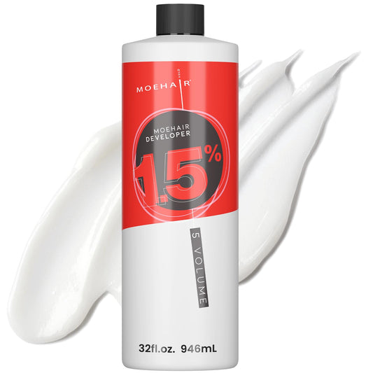 MOEHAIR Hair Color Developer 1.5% Hydrogen Peroxide | 5 Volume Creme Developer for Coloring and Bleaching | Paraben-free | Professional-Grade Hair Creme Developer | Peach Fragrance – 32 Fl. Oz