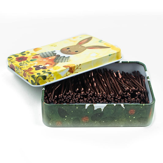 Mini Bobby Pins Brown with Cute Case, 200 CT 1.38 Inch Bronze Small Hair Bobby Pins for Buns, Premium Hair Pins for Kids, Girls and Women, Great for All Hair Types