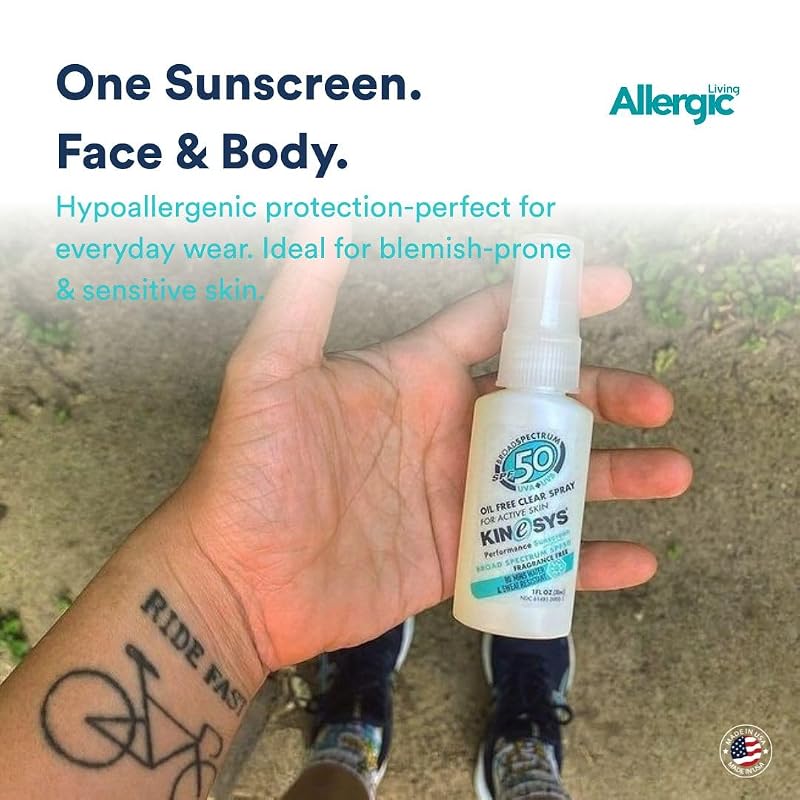 Fragrance Free SPF 50 Clear Sunscreen Spray 2-Pack 1 oz each – KINeSYS Sport