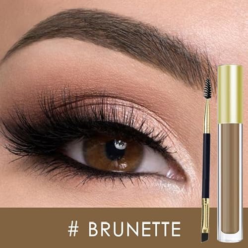 Eyebrow Gel, Tinted Brow Pen, Btow gel Upgraded to 72 Hours Long Lasting, Smudge-Proof, Sweat Resistant, Natural, Waterproof, with Brush, 5g (2# BRUNETTE)