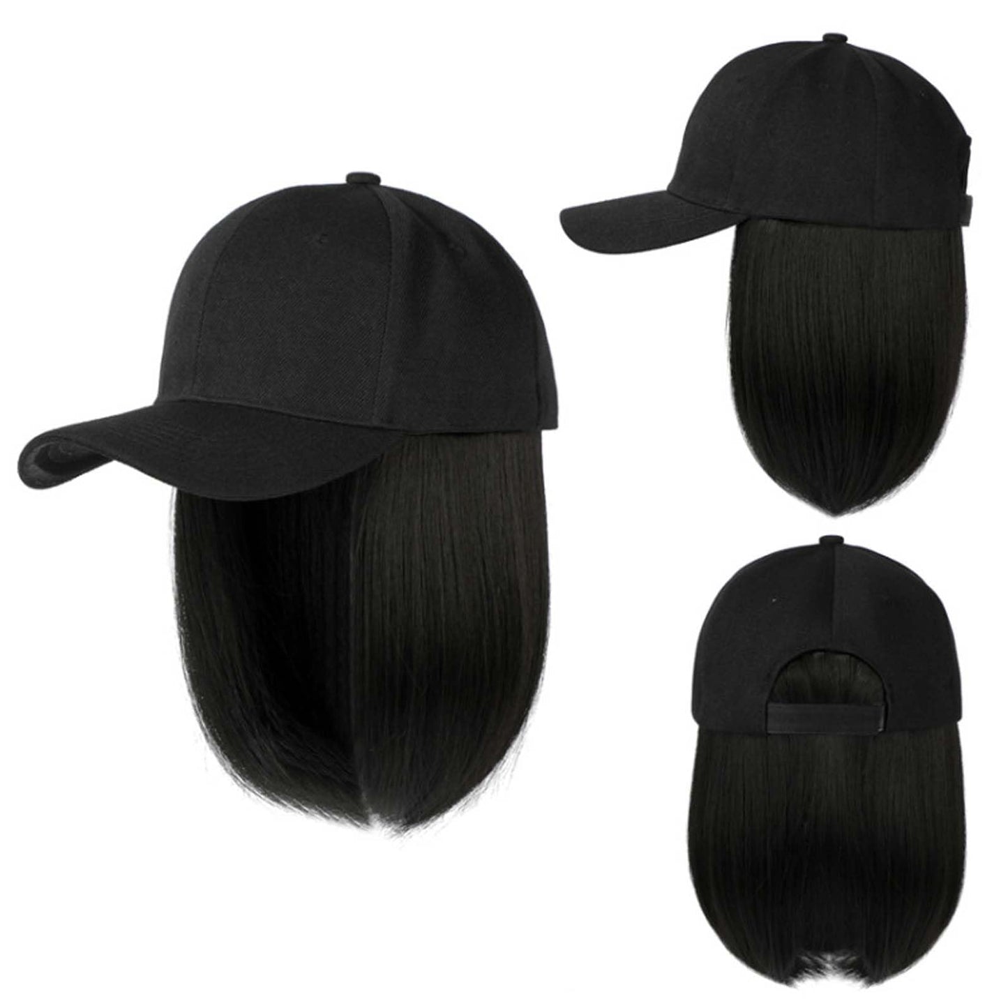 WUODHT Wbaseball cap wigs for black women human hair African Kinky Curly bob wig Duck Tongue cap wig braids