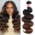 UNICE Chestnut Brown Ombre Human Hair Weave 8 Inch Body Wave Remy Extensions
