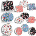 Blulu Silver Edge 24-Piece Compact Mirrors Set - Floral Pocket & Travel Makeup Mirrors for Women