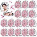 Pink Compact Folding Makeup Mirror Set - 2.75 Inch Portable Pocket Mirrors with Magnification