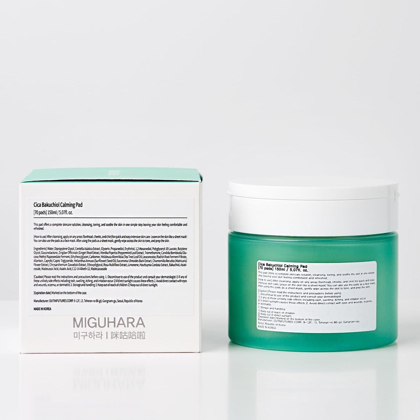 Cica Bakuchiol Calming Pad | Korean Skincare Toner Pad (150ml/5.07 fl.oz.)