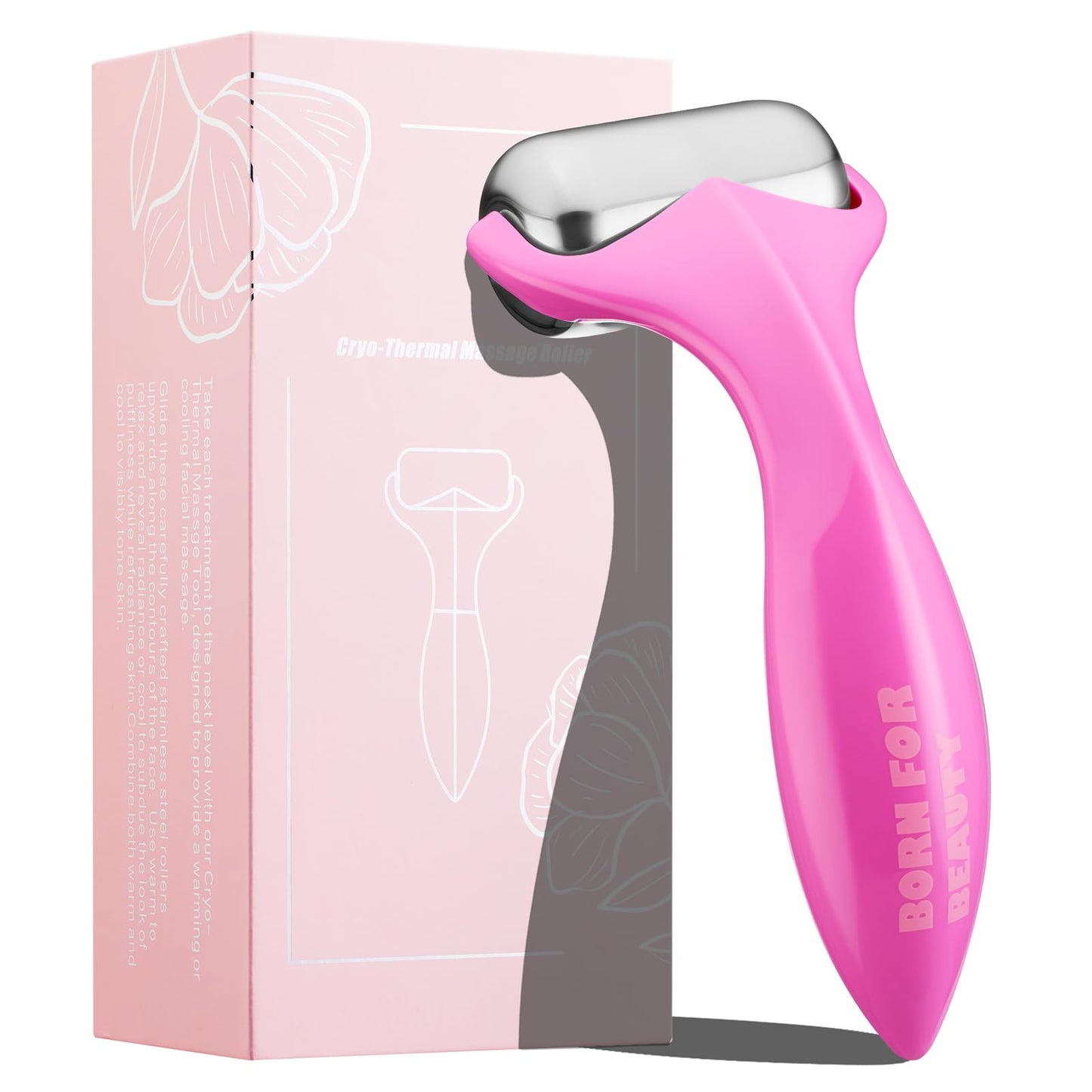 360° Rotating Ice Roller for Face-Stainless Steel Facial Massage Tool for Skin Tightening, Ice Face Roller -Wrinkle Reduction & Dark Circle Relief, Gift for Skincare Enthusiasts.