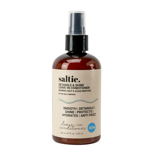 Saltie by 30A Leave-In Conditioner, 8.5 fl. Oz/250ml - Seaweed, Kelp & Algae Enriched Detangle & Shine Hair Treatment -Ideal For Frizzy and All Hair Type , Protects Scalp