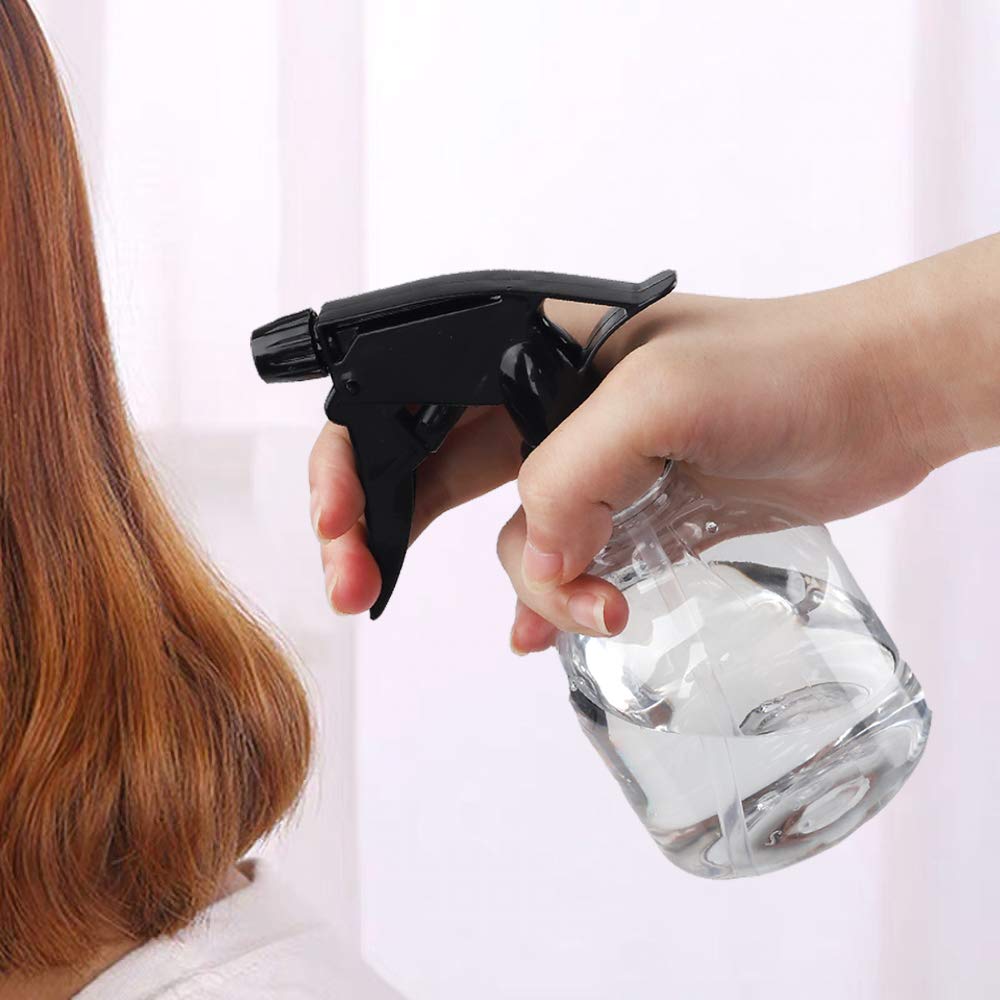 SUPERLELE Spray Bottles 7pcs 8oz Empty Plastic Spray Bottle with Adjustable Nozzle for Hair and Cleaning Solutions Includes Funnel and Labels