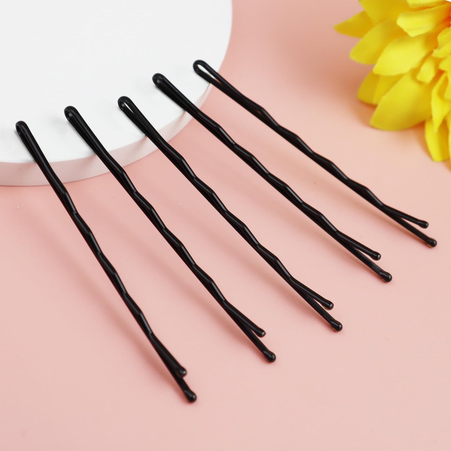 240PCS Large Bobby Pins Black Jumbo Bobby pins Black Long Hair Pins Clips for Women Girls with Box for Women Girls, 2.75 Inch/7cm