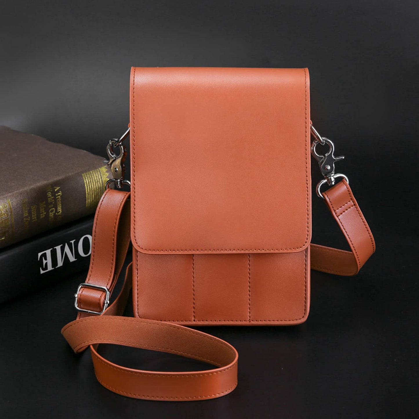 Psdndeww Portable PU Leather Scissors Bag with Strap Hair Stylist Pocket Hairdressing Tool Pouch for Hairdressers