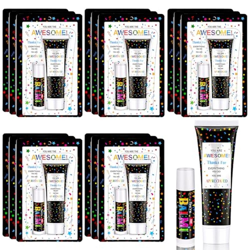 5 Pack Employee Appreciation Lip Balm Hand Cream Gift Bulk Staff Employee Appreciation Team Thank You Gift You're Awesome New Year Thank You Party Supplies for Coworkers Women Men Volunteer