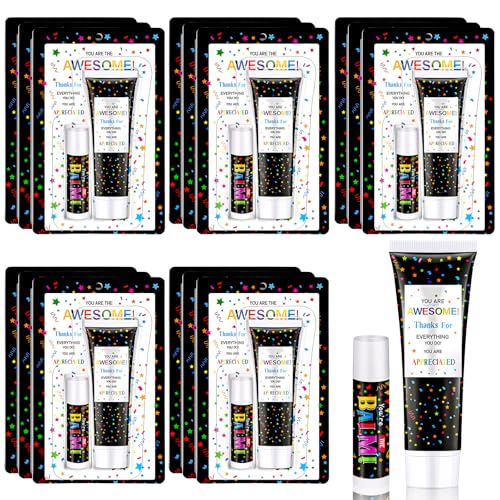 5 Pack Employee Appreciation Lip Balm Hand Cream Gift Bulk Staff Employee Appreciation Team Thank You Gift You're Awesome New Year Thank You Party Supplies for Coworkers Women Men Volunteer
