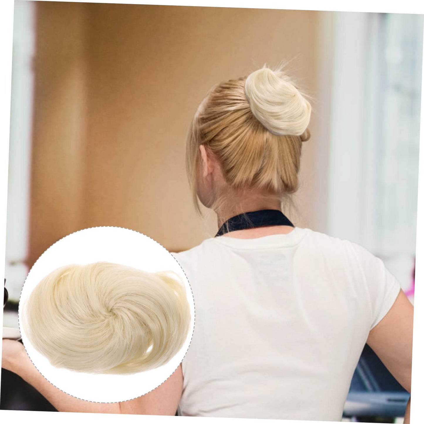 DONFAMDS Fake Bun Hairpiece for Chignon High Temperature Curly Hair Bun Maker for Brides Adds Volume and Natural Look to Updos and Ponytails