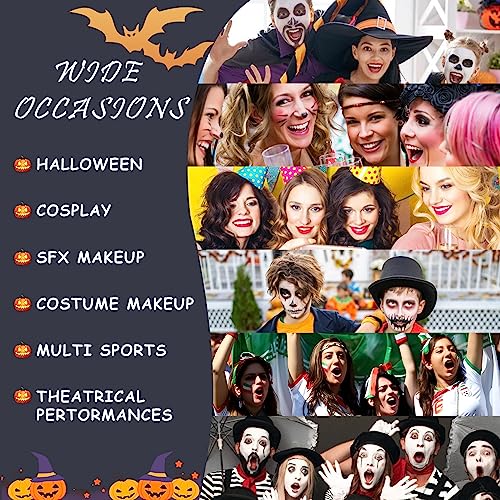 FOCALLURE Eye Black Stick for Sports,Waterproof Face Body Paint Sticks,Face Painting Kit for Baseball Softball Football Lacrosse,Eye Black for Halloween Cosplay SFX Costume Party,Witch Potion