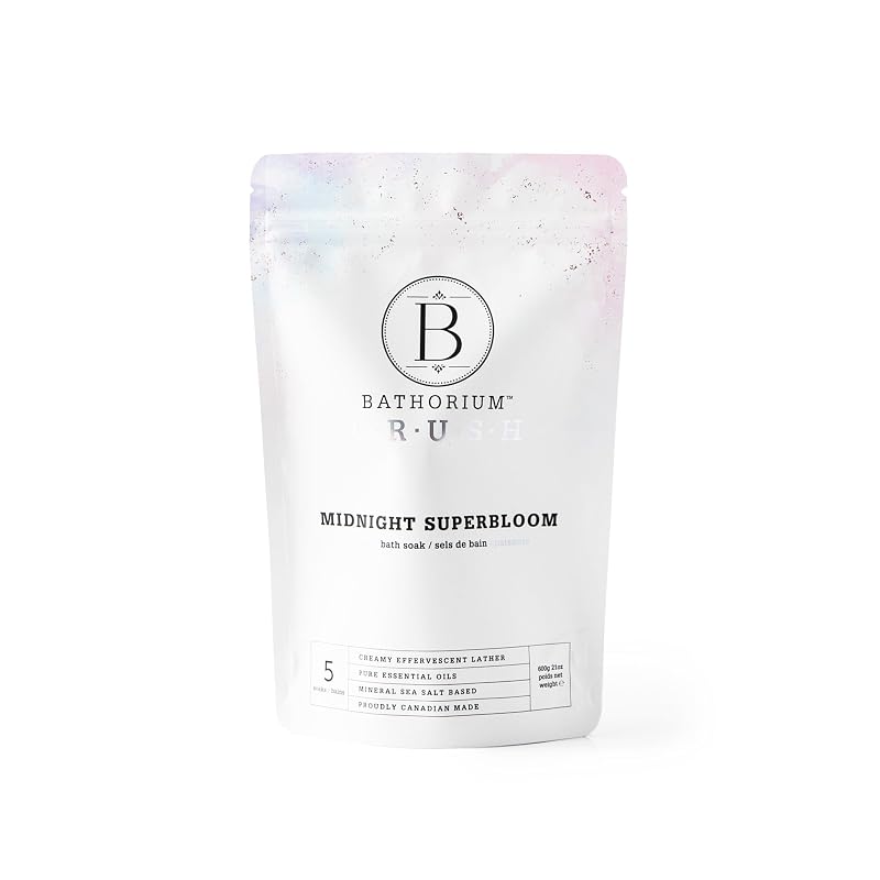 Bathorium Midnight Superbloom Crush Bath Soak – 21 oz Velvet Lavender & Violet Botanic Blend