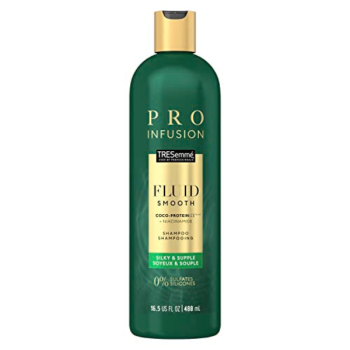 TRESemm? Cruelty-Free Pro Infusion Fluid Smooth Sulfate-Free Shampoo For Silky & Supple Hair Infused With Natural Coconut Droplets + Plant-Based Salon Protein + Niacinimide 16.5oz
