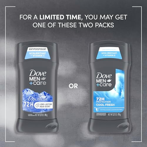 Dove Men+Care Cool Fresh Antiperspirant Deodorant Stick 4 Pack, 2.7 oz each, 72H Protection