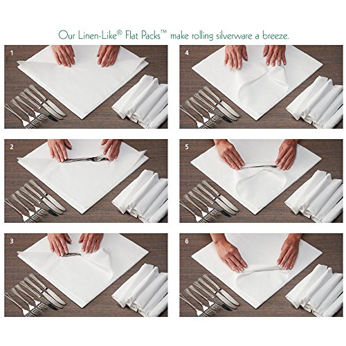 Premium Linen-Like Flat Pack Napkins - 16x16 White, Case of 500