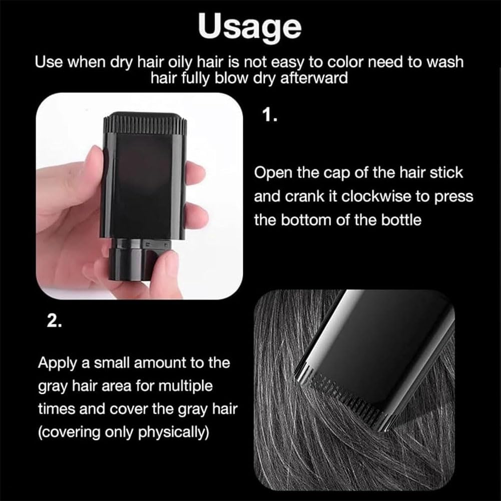 Carylook Hair Color Stick, 2025 Upgraded Waterproof and Sweat-Proof Hair Dye, Portable Hair Color Touch-Up stick with Comb, 2-in-1 Touch-Up Comb for Gray Hair Coverage (Coffee, 1)