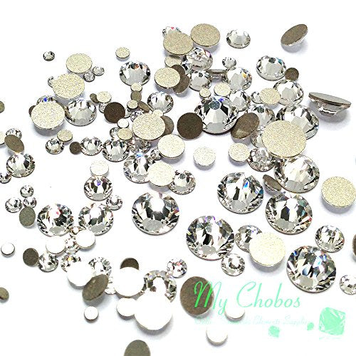 144 Pcs Clear Austrian Flatback Rhinestones for Crafts and Embellishments