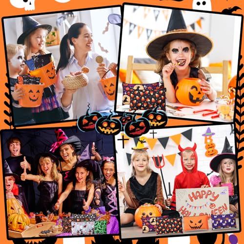 Halloween Makeup Bags Set of 40, Spooky Zipper Cosmetic Pouches for Party Favors