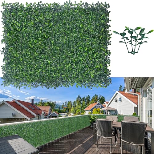 ODTORY Artificial Hedge Privacy Fence Screen 16x24 Inches, 12 Panels, 32 sqft