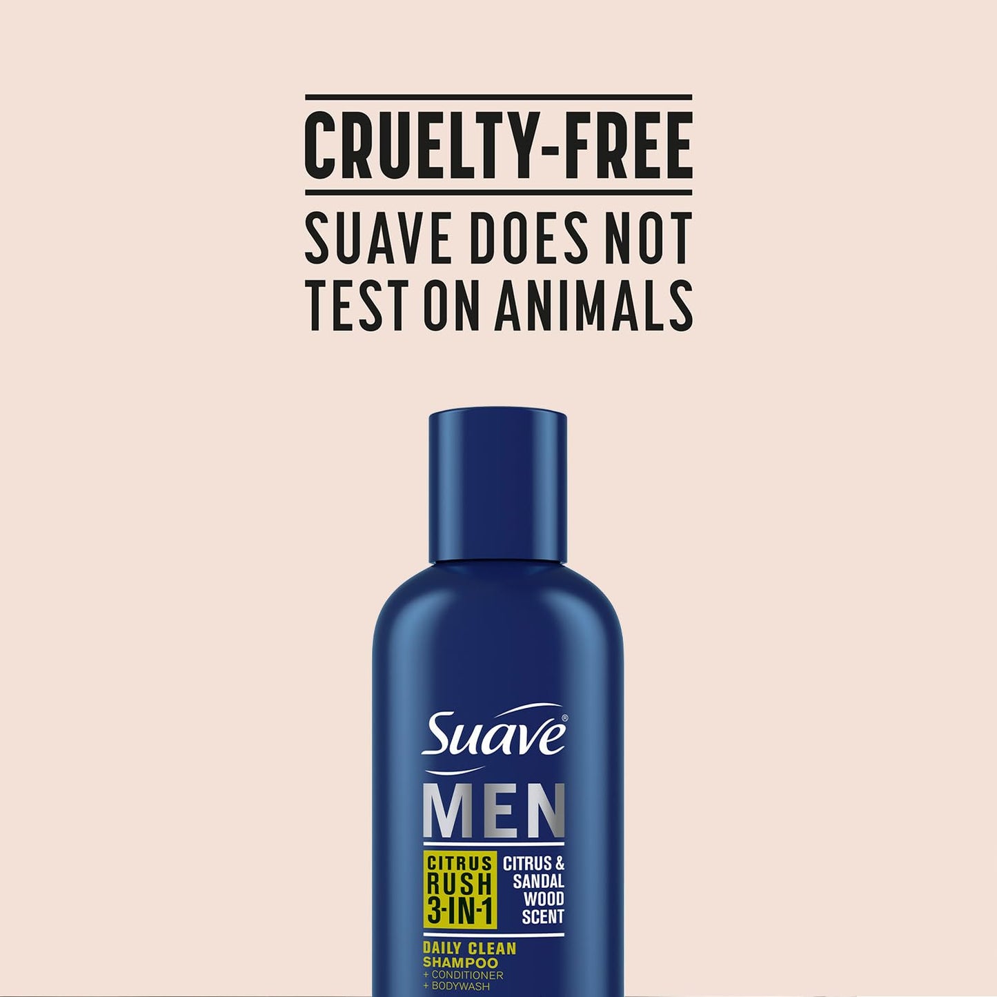Suave Men’s 3-in-1 Shampoo, Conditioner, & Body Wash, Travel-Size 6-Pack, Citrus Rush, 3 Oz Ea
