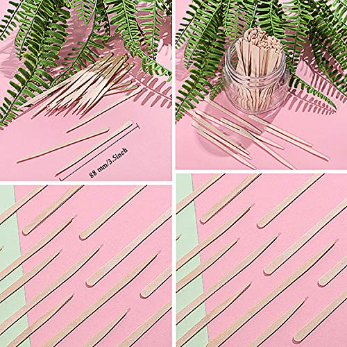 Whaline 400 Pieces Small Wax Sticks Wood Spatulas Applicator Craft Sticks for Hair Eyebrow Removal (Pack of 2)
