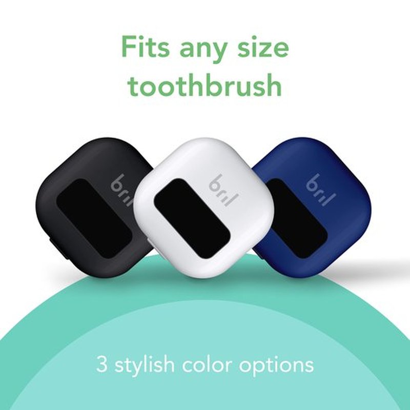 Bril UV-C Toothbrush Cleaner, Portable Brush Cover, Holder, and Travel Case for Any Size Toothbrush, White, Black, Navy (3 Pack)