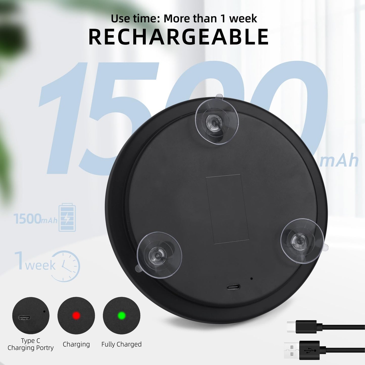 JJhxr 10X Magnifying Mirror with Lights, 10x Magnified Mirror with 3 Suction Cups, 3 Color Dimmable Lighted Makeup Magnification 6inch Travel 10X Magnification with Tweezers & Scissors