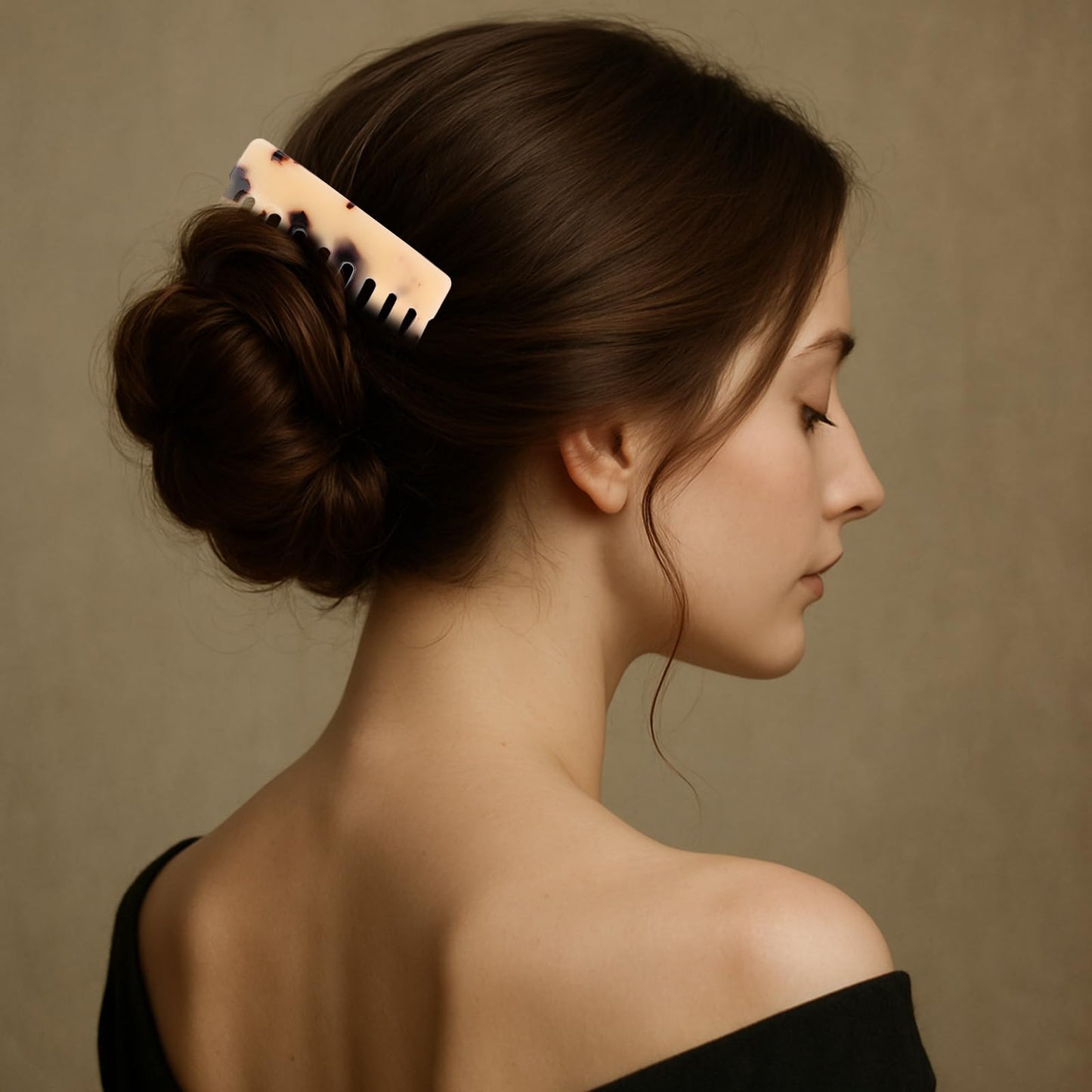 4pcs French Hair Side Comb, Leopard Small French Side Comb Decorative Twist Bun Hold Clips Hair Styling Accessories for Girls Women (4 Styles)