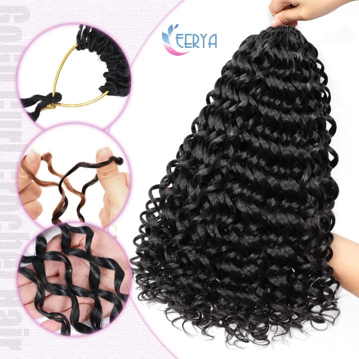 EERYA 24 Inch 7 Pack GoGo Curl Crochet Hair Deep Wave Beach Curl Synthetic Extensions