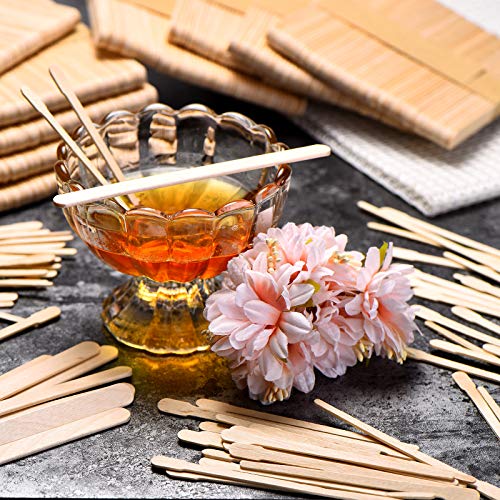 Maitys 1000 Pcs Wooden Wax Sticks Spatula Wax Applicator Sticks Wood Craft Sticks Include 500 Pcs Large Eyebrow Wax Applicator and 500 Pcs Small Wood Waxing Applicator Stick for Body Face Hair Removal
