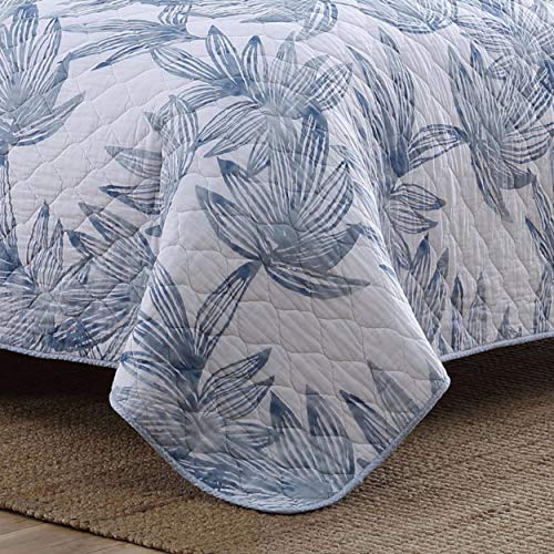 Queen Reversible Cotton Quilt Set with 2 Shams - Breathable All-Season Bedding