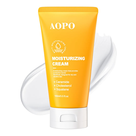 AOPO Face Moisturizer with Ceramide, Cholesterol, and Squalane - Daily Face & Body Moisturizer for All Skin Types, Non-Greasy & Fast-Absorbing, 3.50 fl.oz.