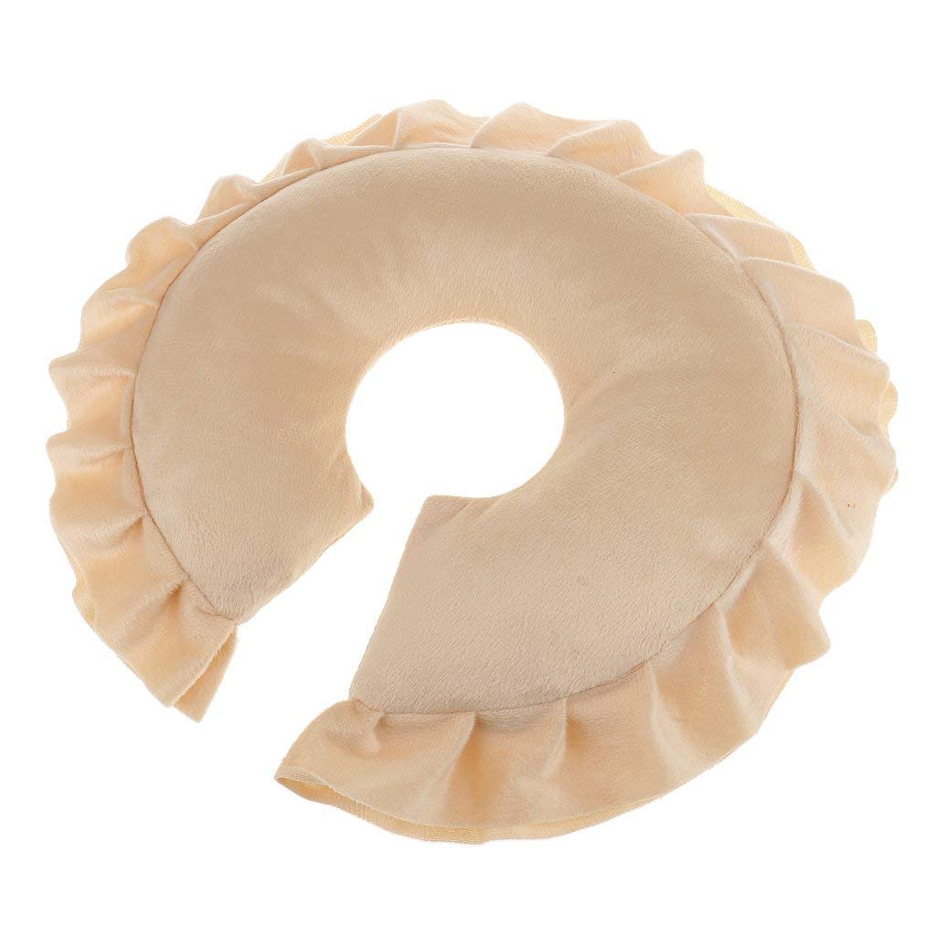 KODORIA U Shaped Neck Cushion Spa Salon Massage Table Cradle Face Pillow Neck Head Cushion Travel Flight Neck Pad - Light Brown