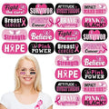 Landhoow 240 Pcs Pink Ribbon Breast Cancer Awareness Face Tattoos Stickers Bulk Ribbon Temporary Tattoo Glitter Eye Body Tattoo Stickers and Decals for Cancer Awareness Party Supply
