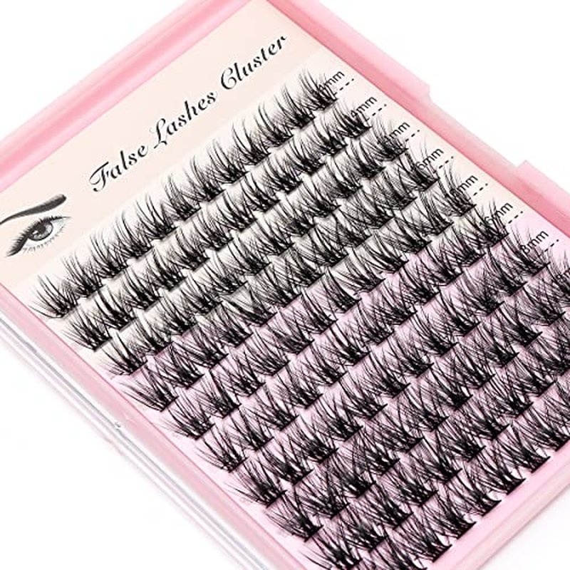 DIY 120Pcs Cluster Lashes C Curl Natural Look Mixed Size False Eyelashes Volume Eyelash Extension Dramatic Eyelash Makeup Tools (14/16/18mm)