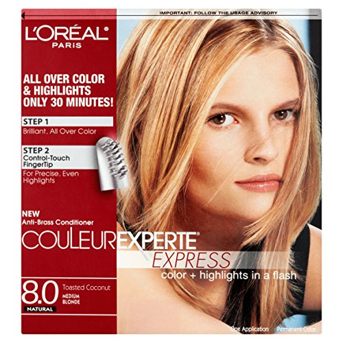L'Oreal Paris Couleur Experte 2-Step Hair Color & Highlights Kit - Toasted Coconut 8 Medium Blonde