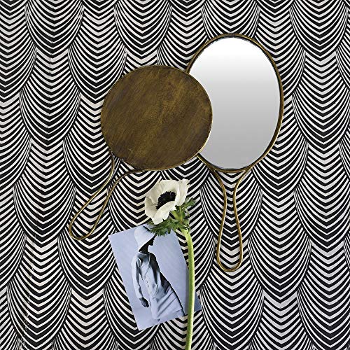 5010-14 Lena Round Hand Mirror, 10.5-inch Height, Brass,6 x 10.5 inches