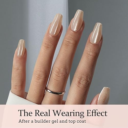BTArtboxnails Cat Eye XCOATTIPS - Soft Gel Coffin Nail Tips, Glitter Press On Nails Short, Soak Off Acrylic Fake Nails Glue On Nails In 16 Sizes - 160 Nail Extension Set, Aurora