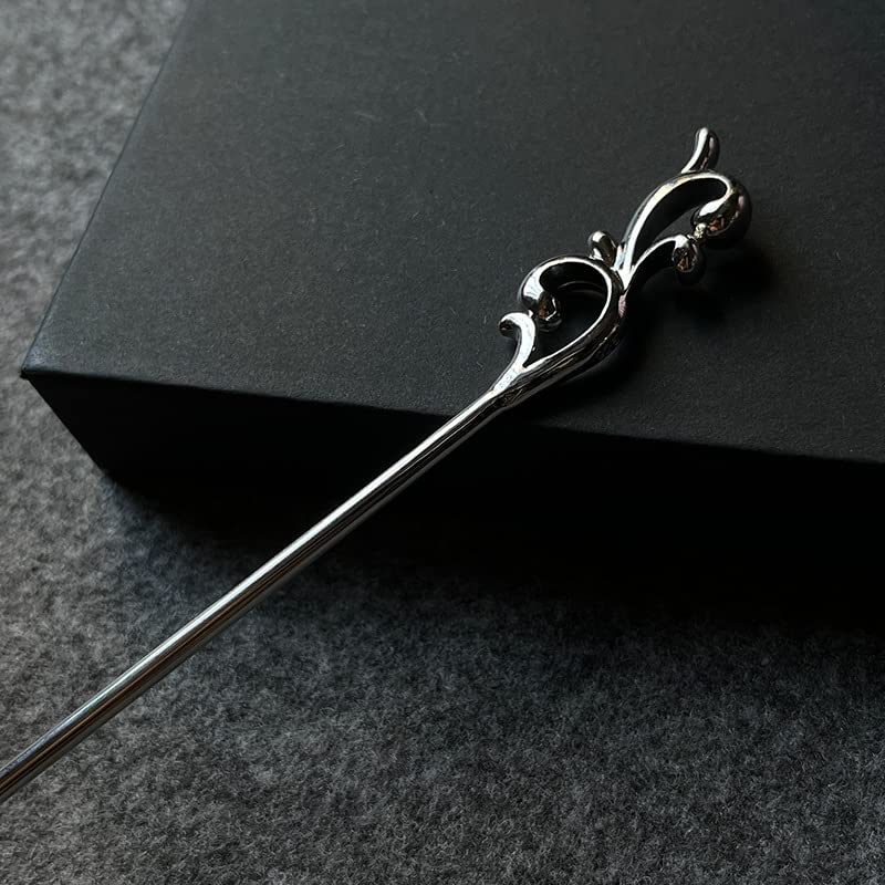 S925 Silver Hairpin Hair Fork - Chinese Style Wooden Hair Accessory (Tender Shoot) for Women